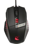 Drakkar Souris Runemaster Gaming Mouse (Black/Red) - Gaming Mus - Optisk / gyroskopisk - 7 knapper - Sort med rødt lys
