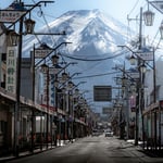 Road leading to Mt.Fuji Poster 70x100 cm