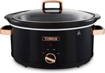 Tower T16019RG Infinity Slow Cooker with 3 Heat Settings & Keep Warm Function, 6