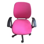 G&X Computer Office Chair Cover Solid Color Chair Seat Covers Rotating Armchair Slipcover Removable Stretch Desk Chair Task Chair Protectors (Pink)