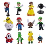 Super Mario Figure Cake Toppers Mario Cake Decorations for Mario Birthday Party Supplies 12Pcs