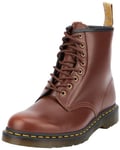 DR. MARTENS Men's 8 Eye Boot, Brown Norfolk Flat & Brown Borg Fleece, 9.5 UK