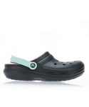 Crocs Womenss Adults Classic Lined Clogs in Black - Size UK 1-2