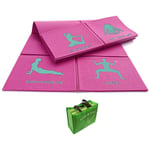 YEDENGPAO 8Mm Yoga Pads Fitness Mat PVC Material for Exercise Gymnastics Mats Fold Fitness with Yoga Bag,Pink
