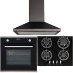 SIA 60cm Single Touch Control Fan Oven, 4 Burner Gas Hob & Pyramid Cooker Hood