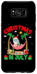 Coque pour Galaxy S8+ Summer Christmas in July - Tropical Santa Surfing Hawaiian