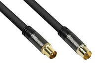 Good Connections GC-M2051 SmartFLEX Câble d'antenne TV coaxial IEC mâle vers femelle 4 blindages 120 dB/75 ohms Noir 1 m