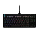 Logitech G Pro Mechanical Gaming Keyboard Qwertz, Ultraportable Design without Numeric Keypad, Removable Micro USB Cable, Backlit Keys, Black