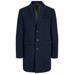 Men's Jack & Jones Trench Coat Long Sleeve Winter Wool Overcoat Size S, M, L