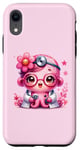 Coque pour iPhone XR Fond rose avec jolie pieuvre Docteur en rose