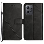 SKALO Xiaomi Redmi Note 12 4G Embossed Plånboksfodral i PU-Läder - Svart Svart