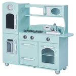 Green Wooden Toy Kitchen Fridge Freezer Oven 44x118x199cm