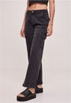Urban Classics Cargo jeans dam med hög midja (black washed,30)