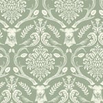 Arthouse Stag Damask Sage Green Wallpaper Floral Birds Trees Modern Contemporary