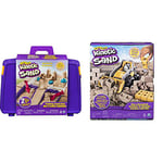 Kinetic Sand FOLDING SANDBOX & Dig & Demolish Truck Playset with 453 g of Kinetic Sand, for Kids Aged 3 and Up