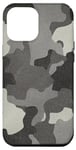 iPhone 15 Plus Gray Vintage Camo Realistic Worn Out Effect Case