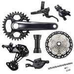 Shimano XT M8100 1x12 Complete Disc Brake Groupset - Black / 32T 175mm 10-51T Speed