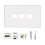 HD Multimedia Interface Väggplatta Multifunktion CAT6 TV F Huvud 3 Port Ethernet Väggplatta för HDTV