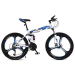 Mountain Bike, 21/24/27 Speed Steel Frame 24 Inches 3-Spoke Wheels Suspension Folding Bike,21speed