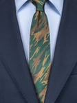Italiensk grön slips Camo 100% siden