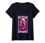 Womens The Tower Pastel Goth Tarot Card Anime Witchcraft Otaku V-Neck T-Shirt