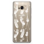 Bjornberry Samsung Galaxy S8 Plus Fashion Skal - Vita Fjädrar