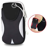 Phone bag Multi-functional Sports Armband Waterproof Phone Bag for 5 Inch Screen Phone, Size: M(Black) Asun (Color : Black Grey)