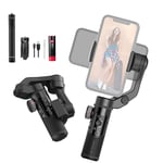 AOCHUAN Smart XR 3-Axis Handheld Gimbal for Smartphone, Foldable Small Pocket Size, Max. Payload 250g, Supports iOS & Android, Combined Zoom, Dual Focus Control, with LCD Display