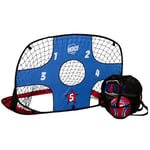 Football Flick HERO! Pop Up Goal | Reversible Football Target Net for Indoor or Outdoor Use | Foldable & Portable for Travel | Goal Post Training Equipment for Young Kids, Red,Blue, One Size