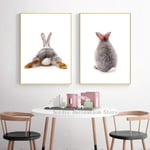 YHSM Nordic Poster Animal Printing Poster Rabbit Posters And Prints Wall Art Canvas Painting Decorative Picture Home Decor Unframed 50X70cm C