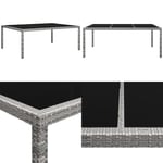 Matbord för trädgården grå 200x150x74 cm konstrotting - Utomhusmatbord - Utomhusbord - Home & Living