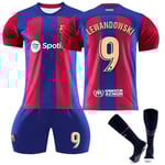 23 New Season Home FC Barcelona LEWANDOWSKI No. 9 Kids Jersey Pack Kids-20