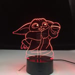 3D Night Light Mood lamp Bedside Slide Night Light Star Wars Yodamem Pictured