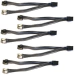 Cryptoshack 5-Pack Premium Black PCI-E 8Pin to 2x 8 Pin (6+2) 18AWG Y Power Splitter Cable for PCIE PCI Express Extension Cable - For GPU Mining