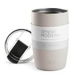 Simple Modern Travel Coffee Mug Tumbler with Flip Lid | Reusable Insulated Stainless Steel Thermos Cold Brew Iced Coffee Cup | Valentines Gifts for Him Her | Voyager Collection | 12oz | Almond Birch