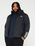 adidas Plus Size Itavic Quilted Hooded Jacket - Black, Black, Size M, Men