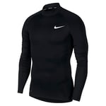 NIKE Men's Women's Long Sleeve Pro T-Shirt, Black White, 2XL,BV5592