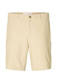 Slhregular-Karl Seersucker Shorts Bottoms Shorts Casual Cream Selected Homme