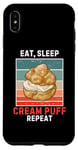 Coque pour iPhone XS Max Retro Eat, Crème pour le sommeil Puff Repeat Vintage Cream Puff Lover
