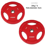Olympic Cast Iron Tri-Grip Weight Plate Discs Barbells, Dumbbells Home Gym, Fitness Exercise, Fat Loss,25KG*2