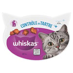WHISKAS Contrôle du Tartre - Friandises au Poulet pour chat adulte - 8 packs de 40g - l'emballage peut varier