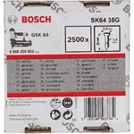 Bosch Professional 2500x Finish Nails SK64 25G (1.6/16 g, 2.8x1.45x35 mm, Galvanised, Accessories for Nail Guns, Pneumatic Nailers)