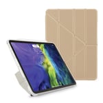 Pipetto iPad Air 4 10.9 inch (2020) | 5-in-1 stand position case | Shockproof TPU Bumper | Apple Pencil 2 sync and charge compatible - Champagne Gold/Clear