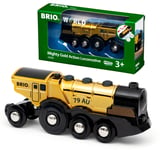 BRIO World Mighty Gold Action Locomotive Battery Powered Toy Train for Kids Age 