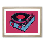 Vinyl Record Player Pop Art Abstract H1022 Framed Print for Living Room Bedroom Home Office Décor, Wall Art Picture Ready to Hang, Oak A4 Frame (34 x 25 cm)