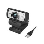 LogiLink UA0377 Webcam de conférence HD USB, Objectif Ultra Grand Angle 120°, Double Microphone avec réduction du Bruit, Mise au Point Manuelle, pour vidéoconférence et Streaming en Direct, Noir