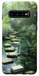 Coque pour Galaxy S10 Zen Garden Livres Nature Paisible Bambou Vert