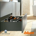 Blum - Kit Tiroirs Complet LegraBox c Pure Ind. Extraction Totale 500 mm Gris Orion Tob - Anthracite