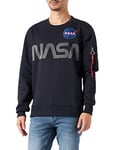 Alpha Industries Men's NASA Reflective Sweater Sweatshirt, Rep.Blue, S