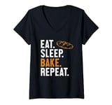 Eat Sleep Bake Repeat Bread Maker Bread Dough Bread Baker V-Neck T-Shirt